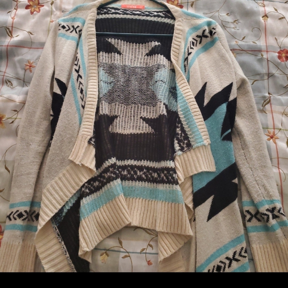 Women's Patterned Open Front Cardigan Sweater
